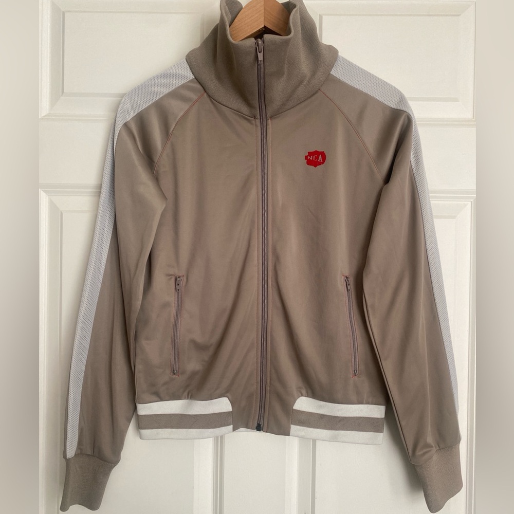 National Cheerleaders Association Track Suit Jacket Size S/M Beige NCA Logo